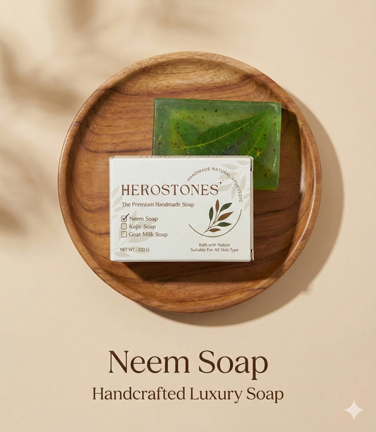 Herostone Neem Soap β Handmade Natural Soap for Clear & Refreshed Skin (120 g)