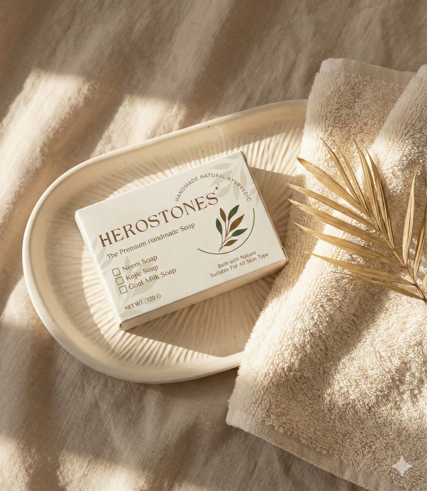 Herostone Goat Milk Soap – Handmade Moisturizing Soap for Soft & Nourished Skin (120 g)