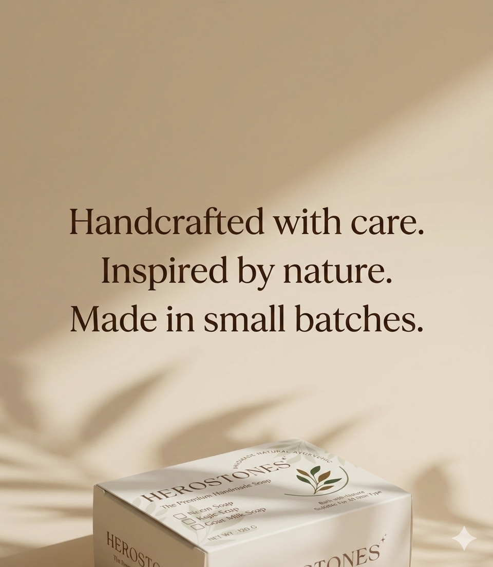 Herostone Neem Soap – Handmade Natural Soap for Clear & Refreshed Skin (120 g)