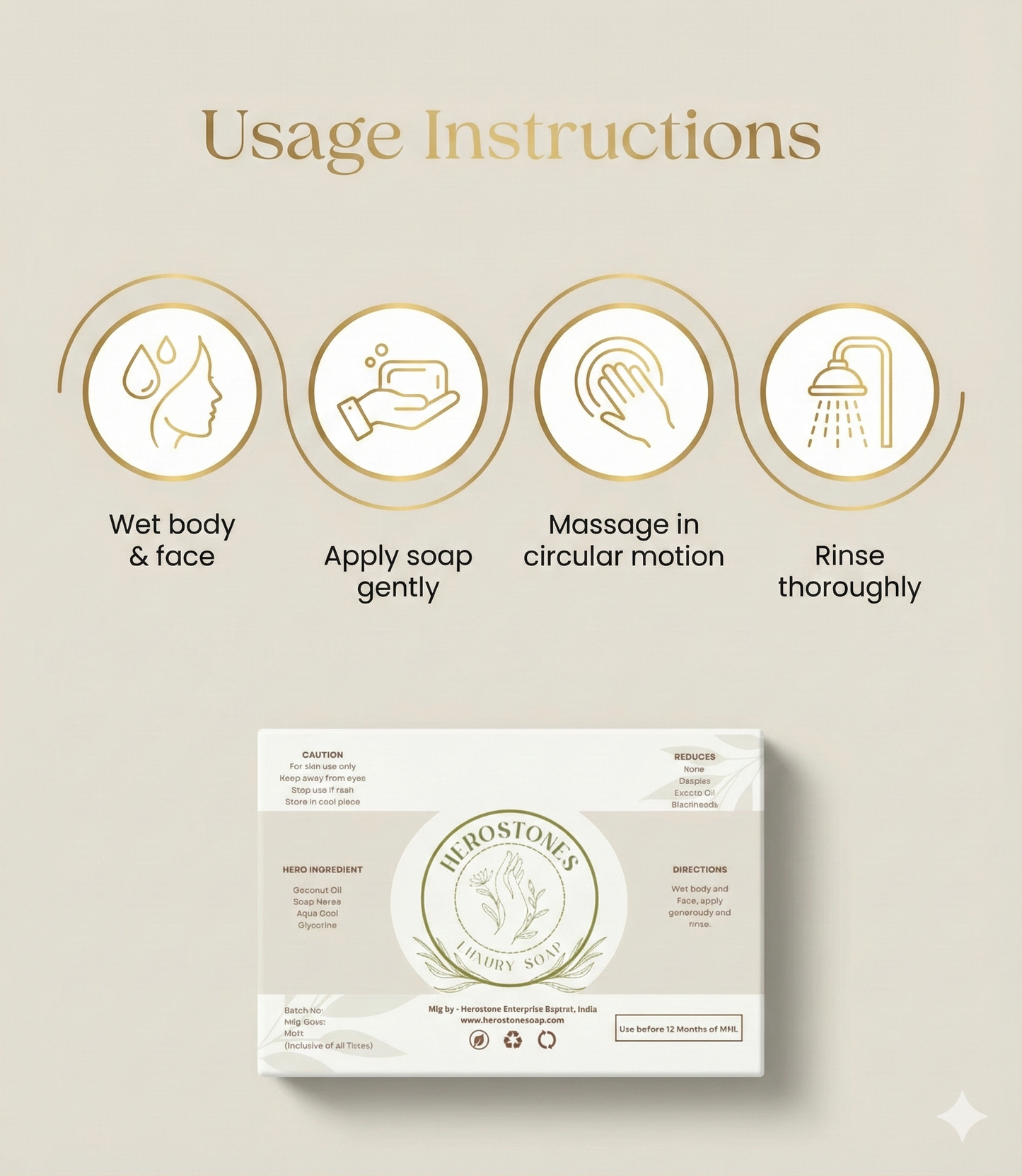 Herostone Kojic Soap – Handmade Brightening Soap for Radiant Skin (120 g)